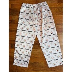 Pittsburgh Steelers Satin Lounge Sleep Pajama Pants Size XL NFL Football White